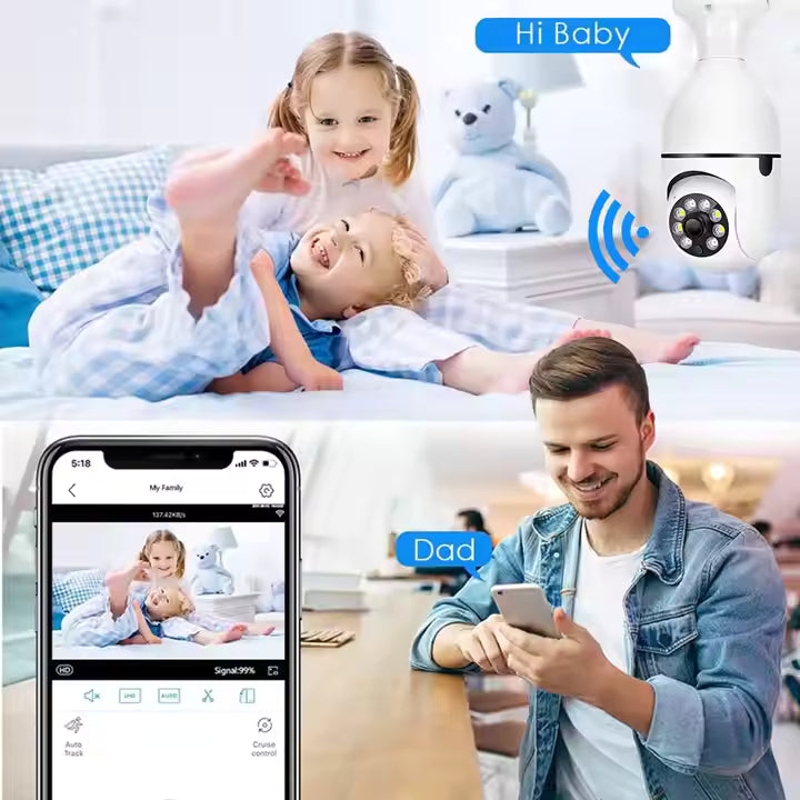 Nova Bulb 360° Smart CCTV Bulb Camera with Night Vision & Motion Detection