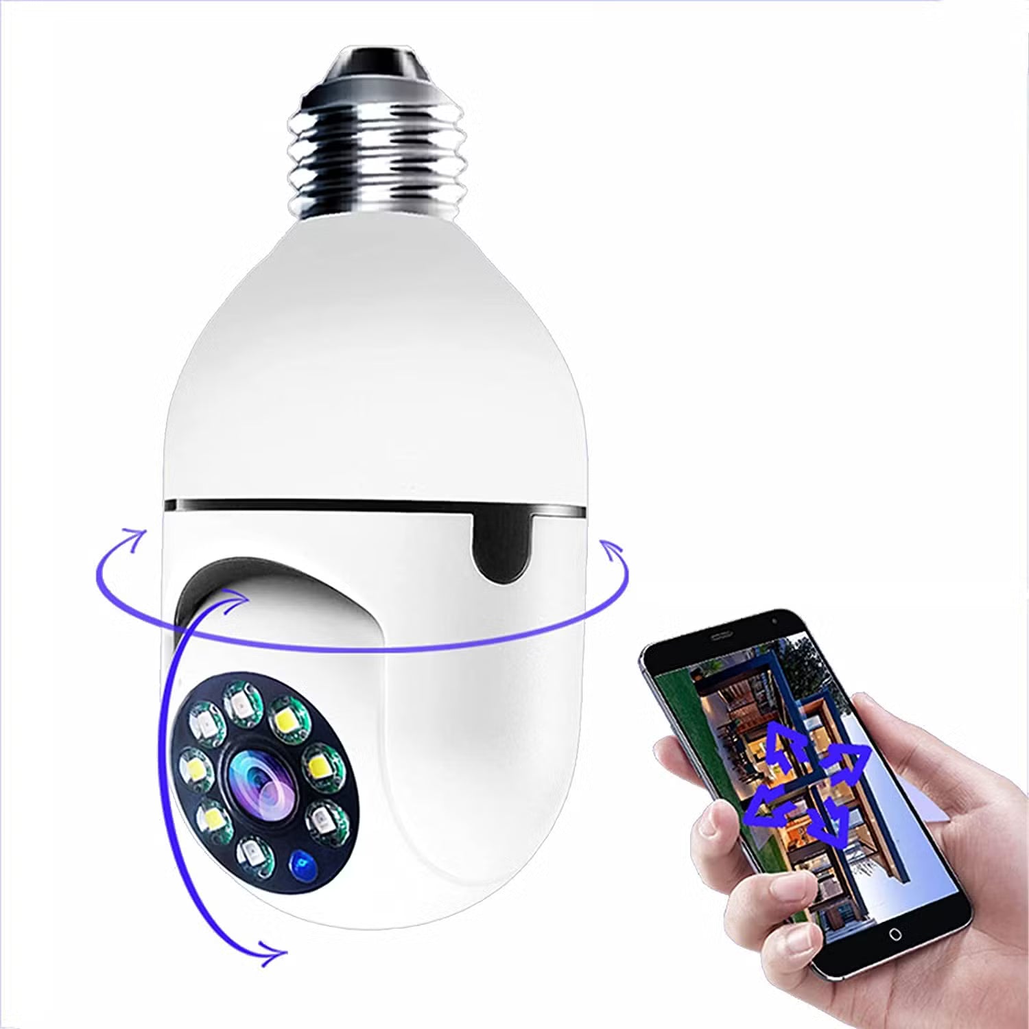 cctv Bulb Camera 1080p WIFI 360 Degree Panoramic Night Vision