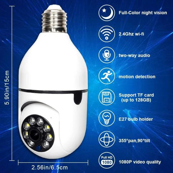 Nova Bulb 360° Smart CCTV Bulb Camera with Night Vision & Motion Detection